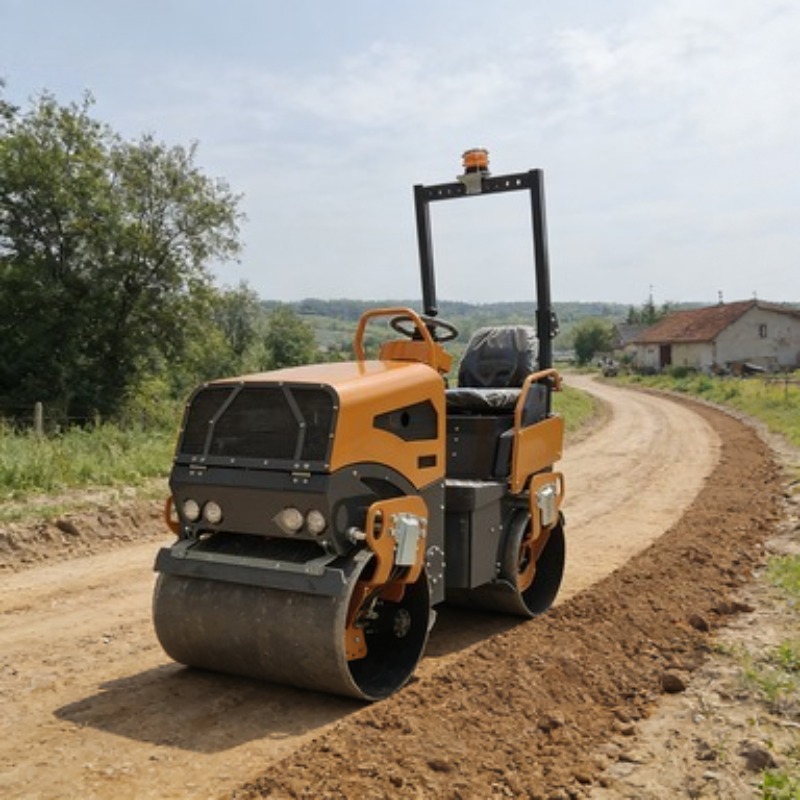 Heavy Equipment In Construction - Compactador de Solo e Asfalto Vibratório