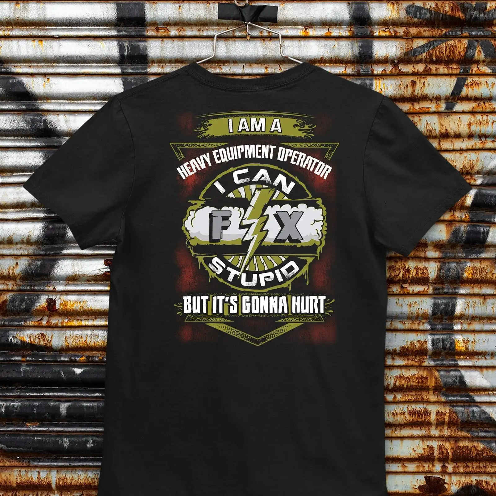 Heavy Equipment Operations - Camiseta Casual Masculina Vintage Lavada com